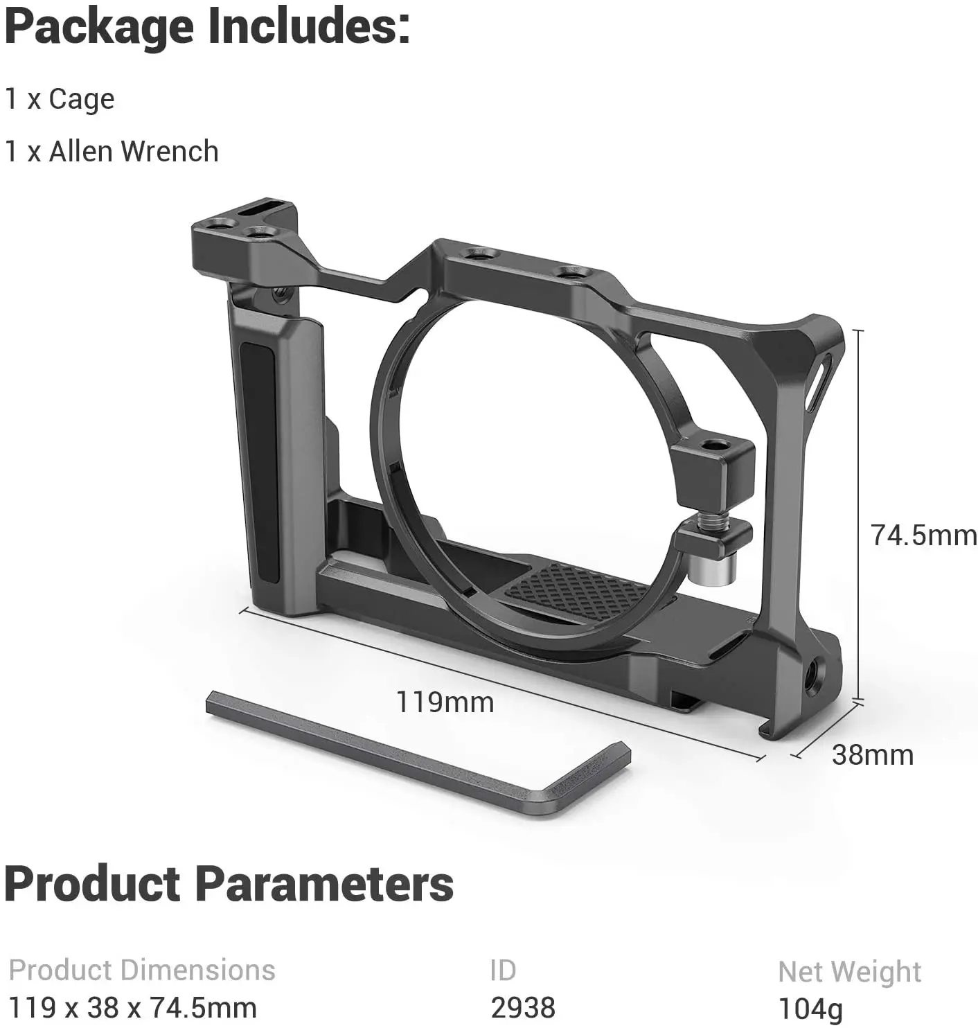 SmallRig ZV1 Cage for Sony ZV1 Camera Cage With Side Handle Integrated Cold Shoe For For Microphone Flash Light DIY Option 2938