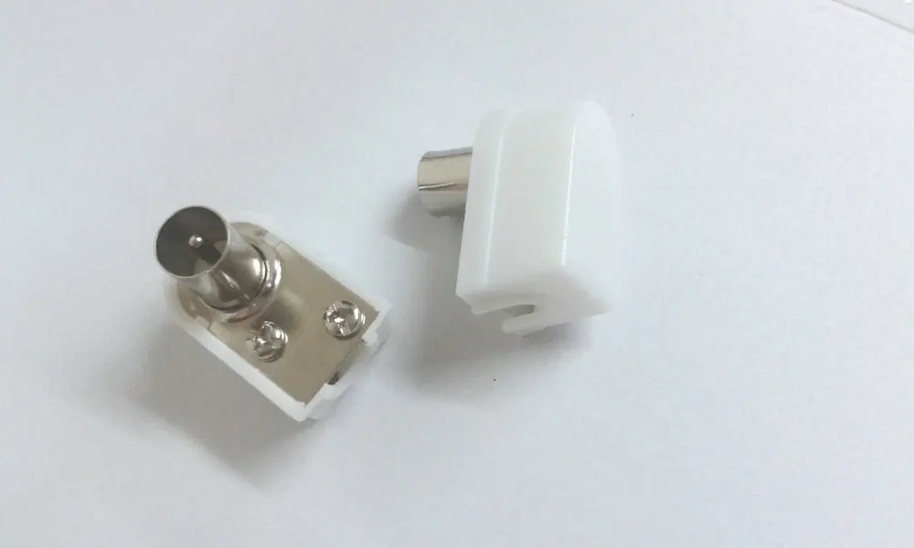 50pcs TV AERIAL COAXIAL RIGHT ANGLED WHITE MALE PLUG CONNECTOR New