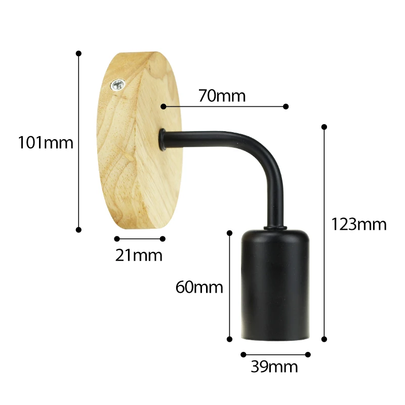 Wood Wall Lamp Vintage Sconce Fixture E27 110V 220V Bedside Wall Lights Retro Lamp Industrial Decor Dining Room Bedroom Light