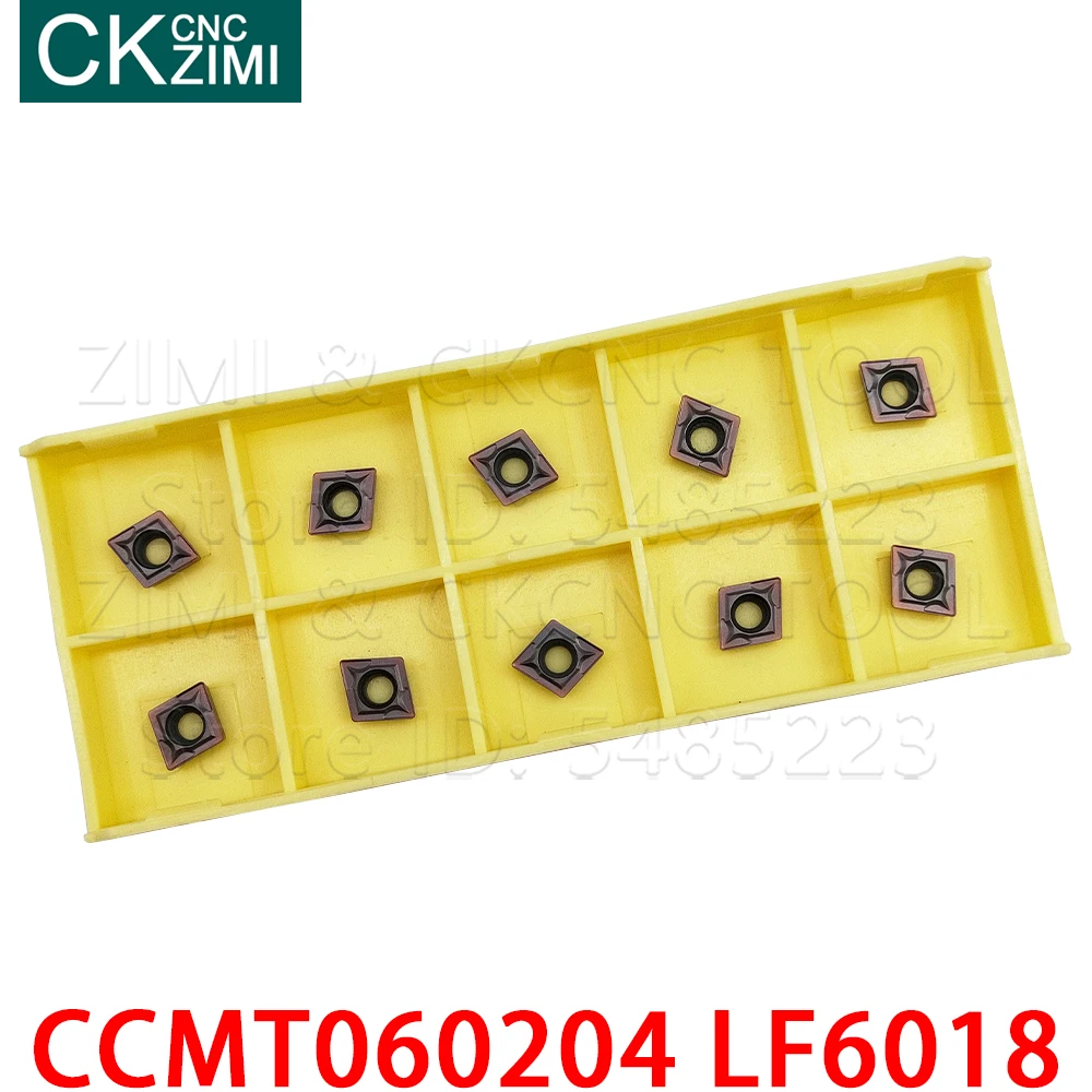 10PCS CCMT060204 LF6018 CCMT 060204 LF6018 carbide inserts Internal Turning Tool CNC Metal lathe cutter tool for stainless steel