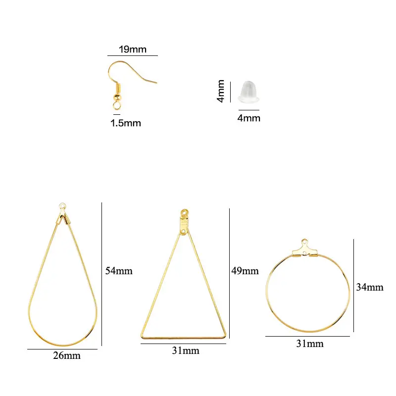 20-108PCS Ohrring Kit DIY Schmuckherstellung Zubehör Silber Gold Farbe Kupfer Creolen Ohrringe Set mit Aufbewahrungsbox Ohrhaken – Detail 5