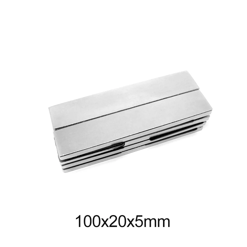 

1/2/3/5PCS 100x20x5mm Longer Strip Strong Powerful Magnets N35 Block Rectangular Permanent Neodymium Magnet 100x20x5 100*20*5