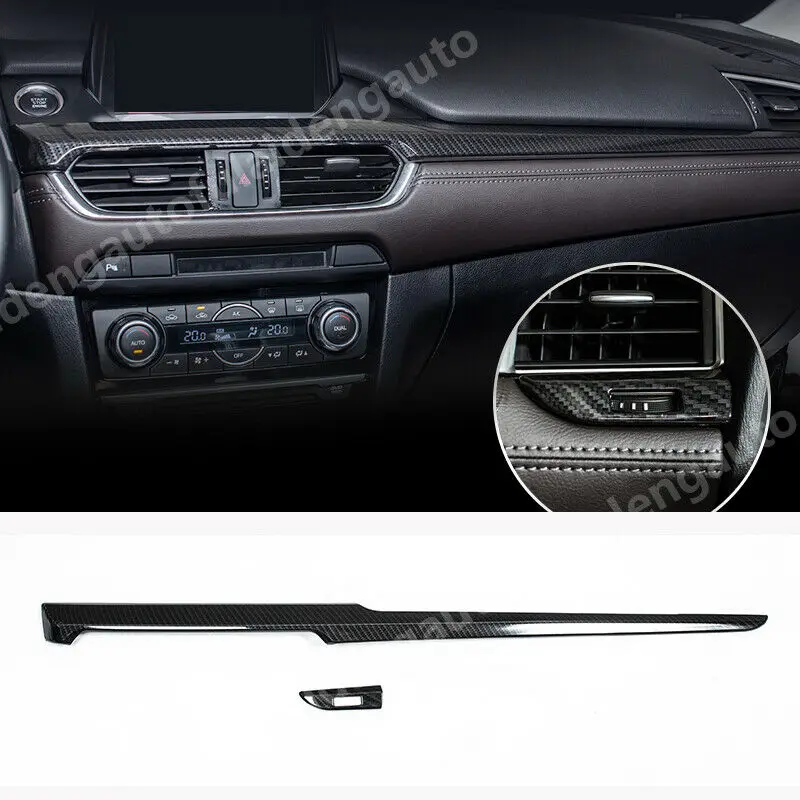 

Fits For Mazda 6 Atenza 2017-2018 ABS Carbon Fiber Look Console Center Dashboard Frame Trim Moulding Styling Accessories 2PCS