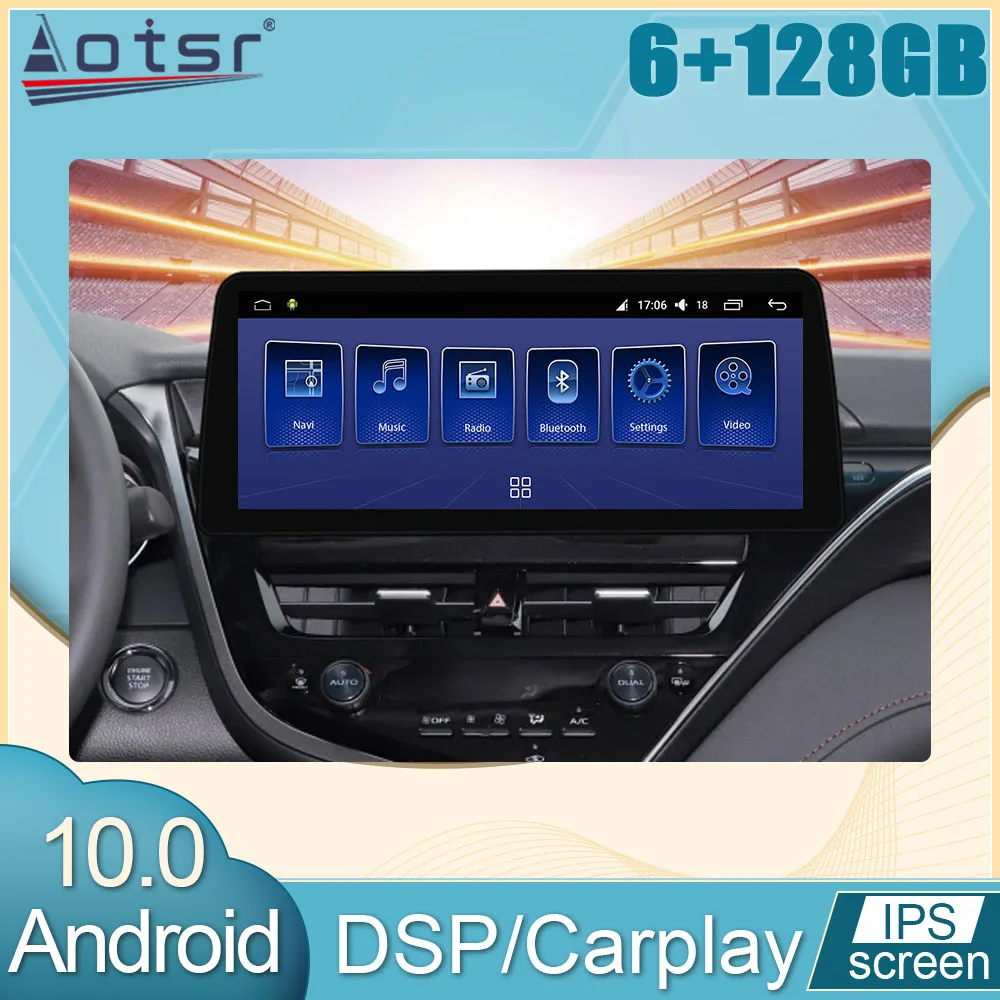 

6+128G Android For Toyota Camry 2021+ Car Radio Multimedia GPS Navi Video Player Carplay DVD Head Unit DPS No 2Din Accessories