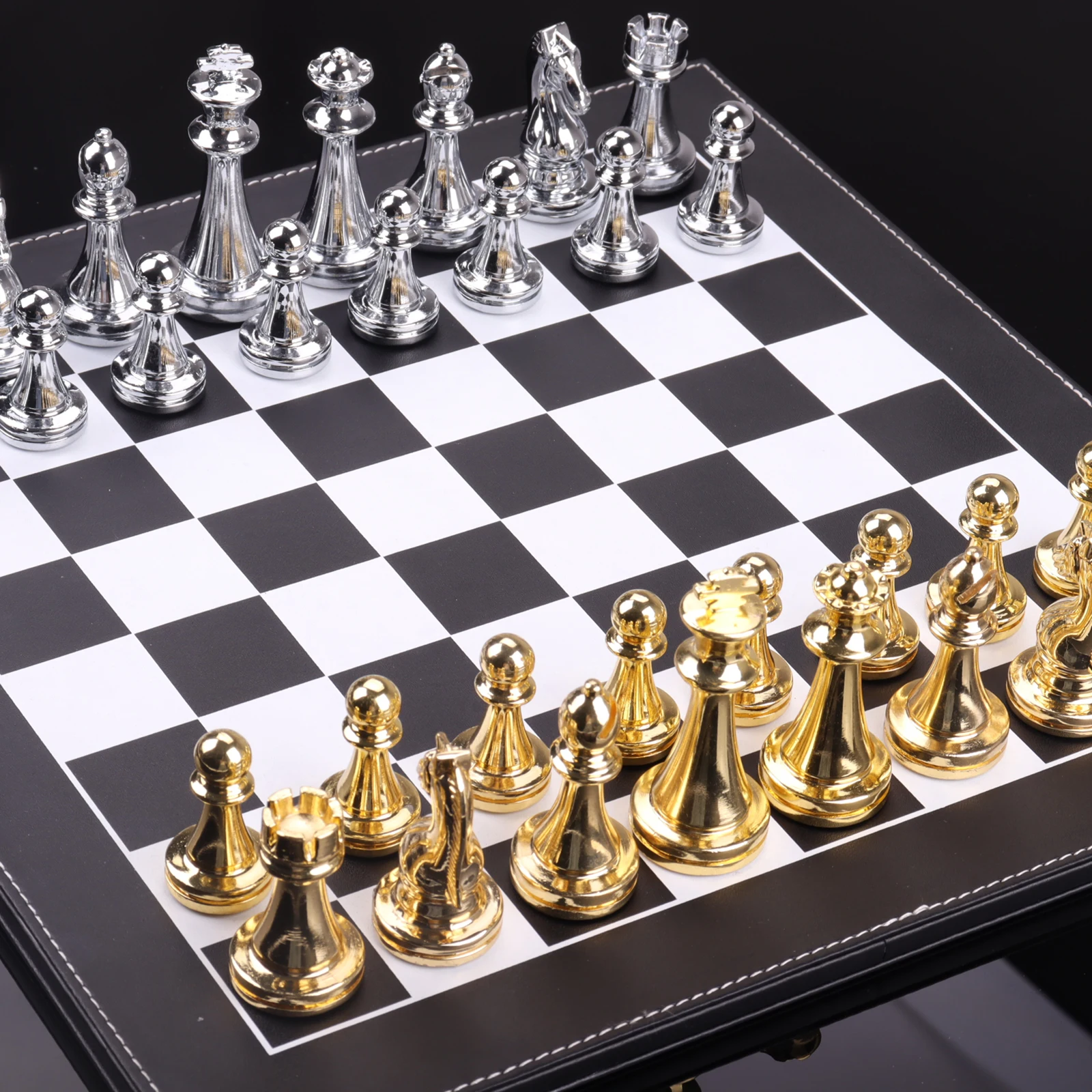 Metal Chess Set   2 Extra Queen Adults and Kids Game with Metal Pieces Game Professional Set Travel NO Board  Pieces Only