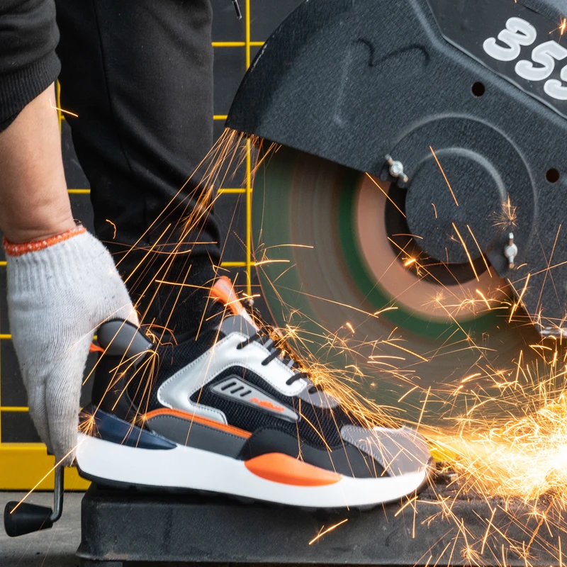 Imagem -05 - Sapatos de Segurança Indestrutíveis Masculinos Tênis de Trabalho à Prova de Perfurações Biqueira de Aço Botas de Segurança Leves Alta Qualidade