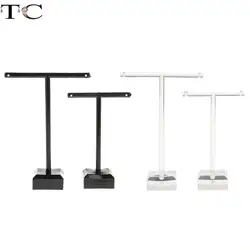 2Pcs Jewelry Display Rack t Shape Stand Show Charms Universal Professional Showcase Boutique Set Earrings Shelf
