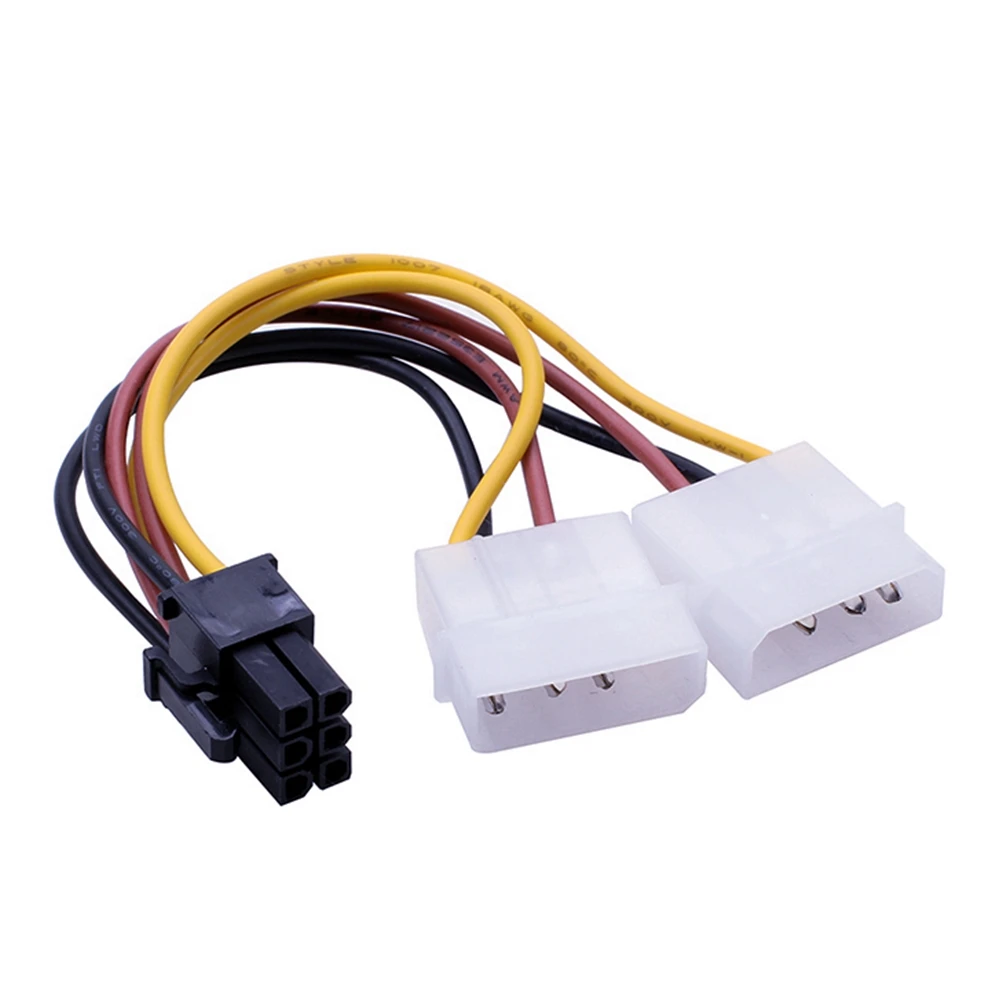 2PCS High Quality Graphics Card Power Cable Dual 4PIN to 6PIN 6P to 4P Adapter Cable Computer Graphics Card Power Cable