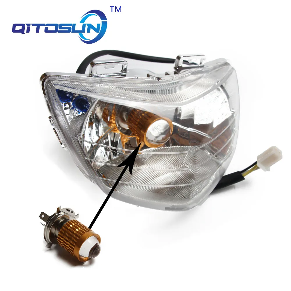 Motorcycle headlamp scooter H4 modified headlight with halogen LED bulb for ADDRESS V125G CF46A LIGHT V125 LIGHT