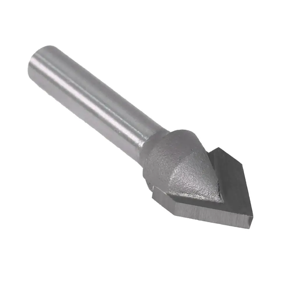 1PC 1/4 "6.35MM 6MM Shankตัดไม้แกะสลัก 60 องศาV Bitคาร์ไบด์end Mill 3Dไม้สำหรับงานไม้