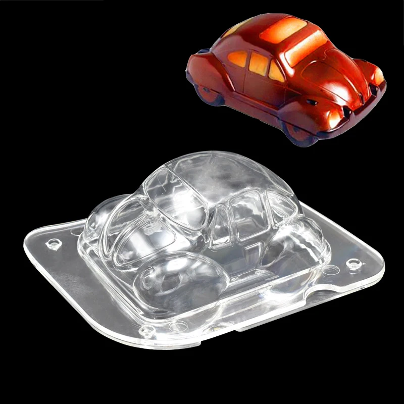 Polycarbonate Mold 3D Car Shape Polycarbonate Chocolate Moulds Chocolate Candy Bars Molds Tray Plastic Form Baking Pastry