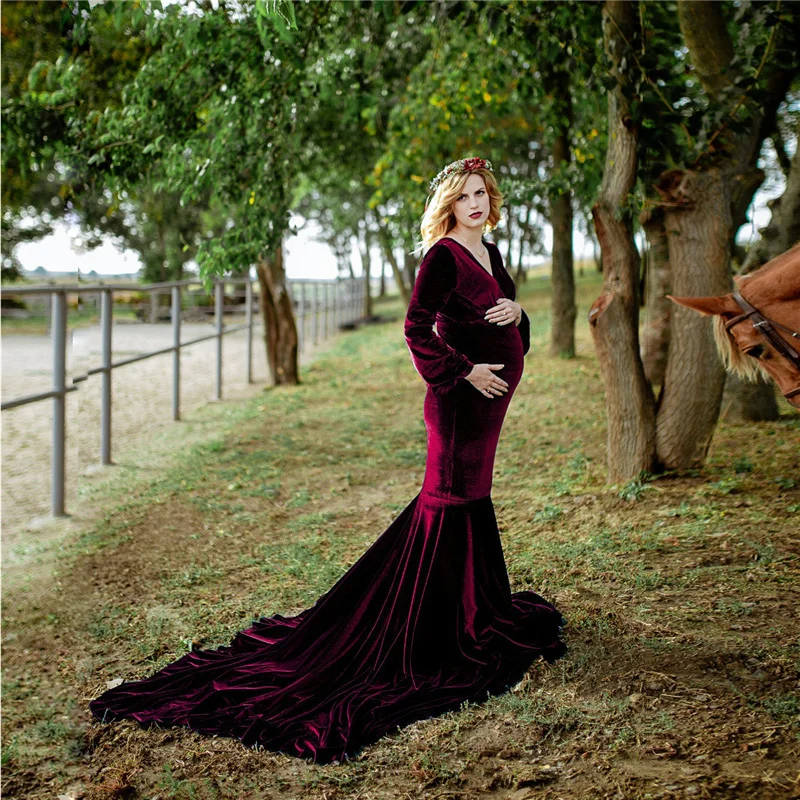 

Maternity Gown For Photo Shoots Cute Sexy Maternity Dresses Photography Props New Fashion Women Pregnancy Maxi Dress Plus Size