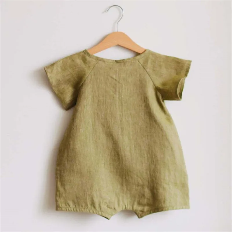 Linen Cotton Baby Boys Rompers Summer Infant Baby Bodysuit Casual Newborn Girls Jumpsuit Toddler Boys Bodysuit Overalls 0-24m