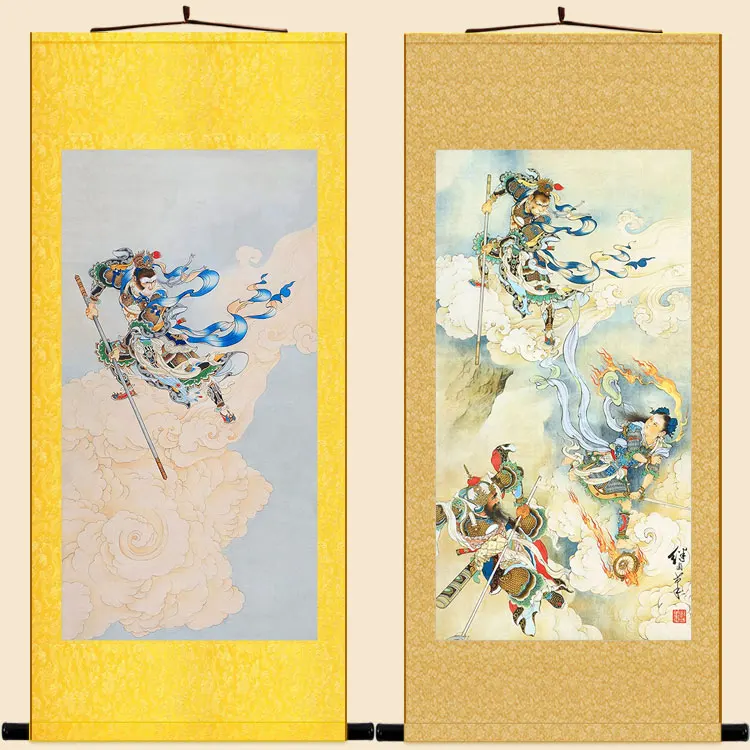 

Portrait of Monkey King, Monkey King - Qi Tian Da Sheng, statue of Nezha,, silk, scroll, decorative painting