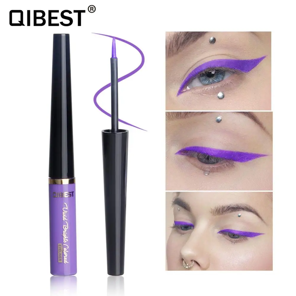 QIBEST matowy kolor płynny Eyeliner szybkoschnący konturówka wodoodporna długotrwały perłowy cień do powiek w płynie oczy ołówek kosmetyczny