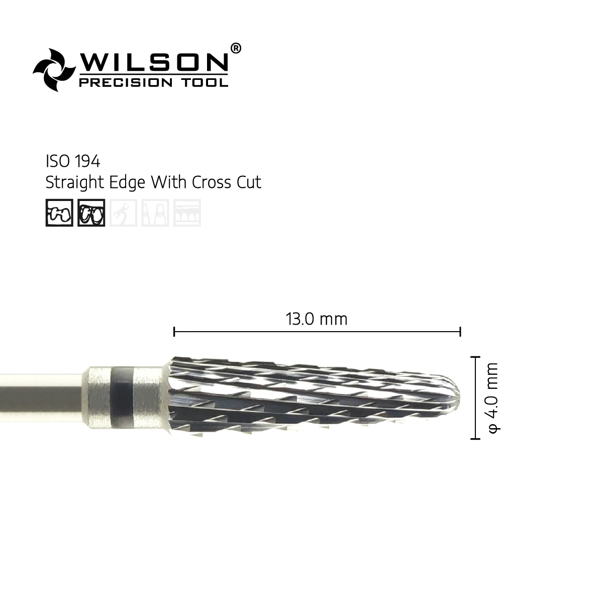 WilsonDental Burs 5001504 -ISO 201 194 040 Tungsten Carbide Dental Burs for trimming Metal