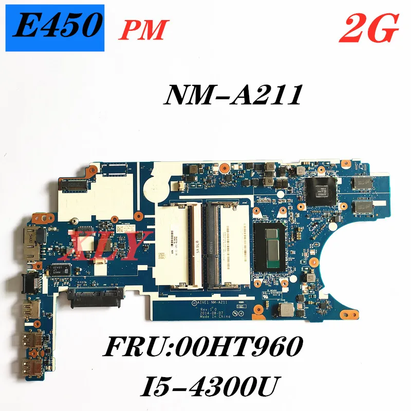 

FOR Lenovo Thinkpad E450 E450C Laptop Motherboard NM-A211,CPU I5-4300U, GPU R5-M240 FRU:00HT960 100%test