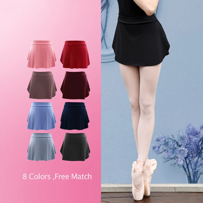 Ballet skirt adult dance dress black ballet tutu women ballerina dance wear side split ballet short skirt юбка с запахом summer