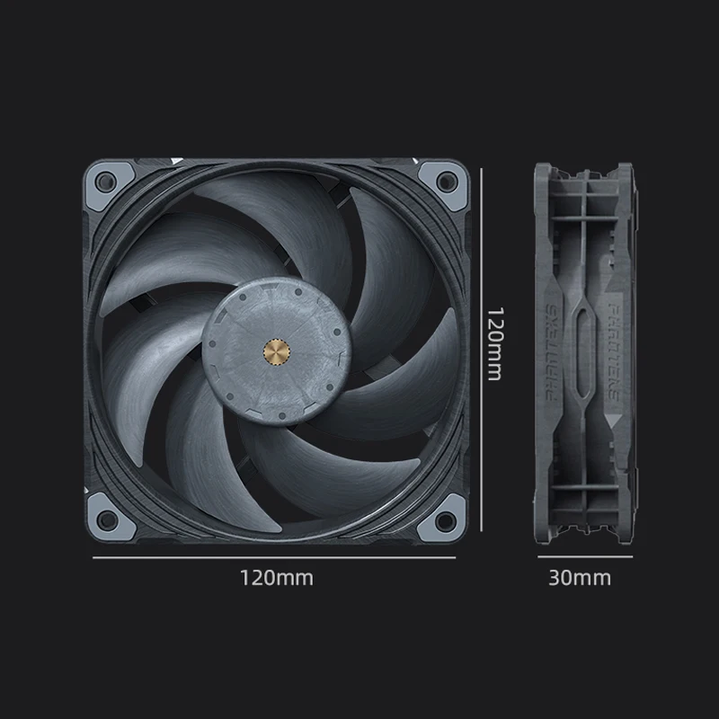 Go! PHANTEKS T30 Industrial Grade High Pressure 12CM PWM Water Air Cooling Fan,Dual Vapo Bearing,120X120X30MM Powerful Cooler