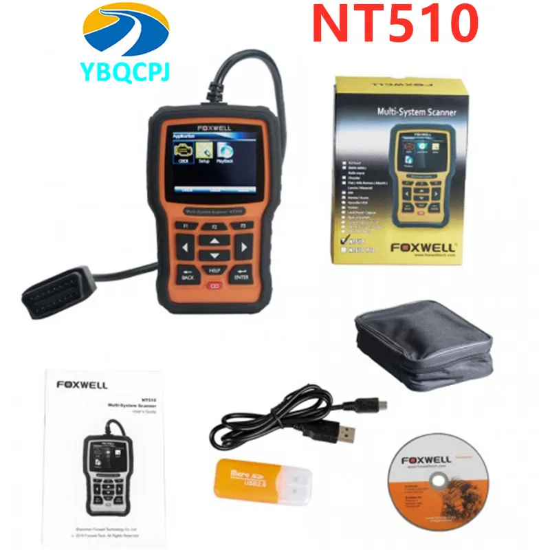 Foxwell NT510 Elite Multi-System Scanner with 1 Free Car Brand Software+OBD Service Reset Bi-Directional Active Test Code Reader