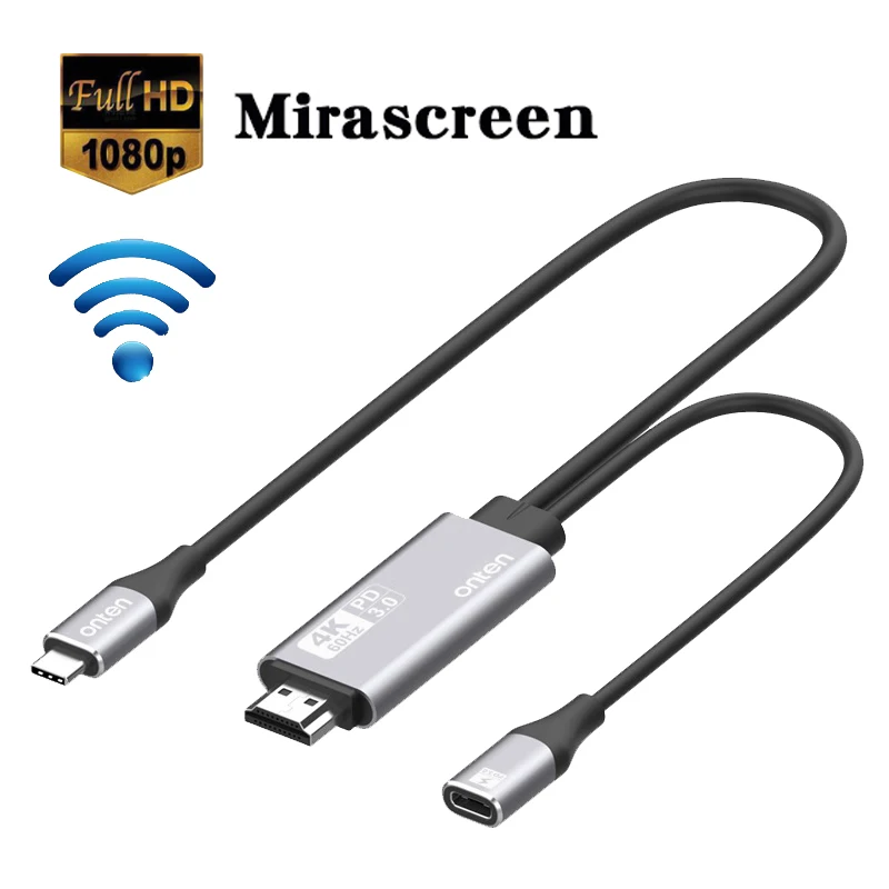 

USB-C к HDMI-совместимому кабелю типа C с разделением экрана 4K HD 60Hz подключи и играй 1,8 м длинный линейный дизайн Дисплей приемник PD3.0 палка