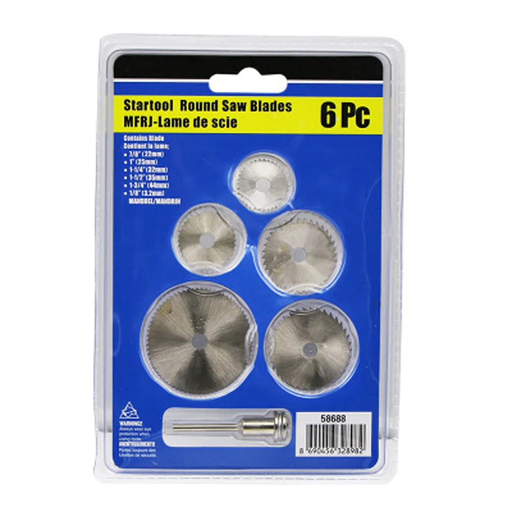 

6Pcs/set 22/25/32/35/44mm HSS Circular Saw Blade Rotary Tool For Dremel Metal Cutter Power Tool Set Wood Cutting Discs Drill