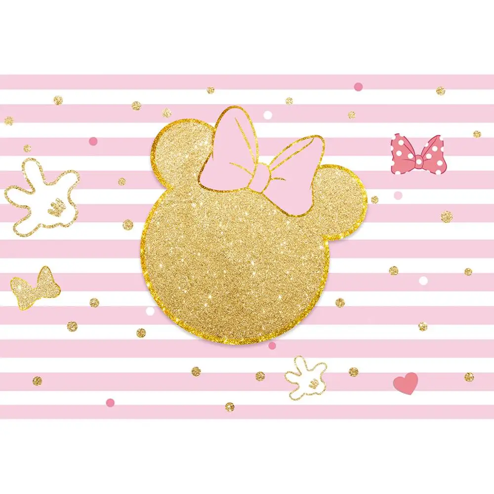 Allenjoy 귀여운 마우스 배경 행복 한 생일 소녀 베이비 샤워 파티 장식 사진 활 공주 서클 배너 배경