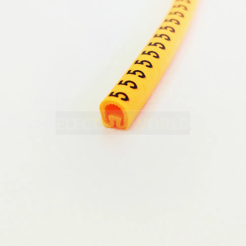 PVC cable marker EC-0 EC-1 Cable Wire Marker Number 0 to 9 Cable Size 1.5 sqmm yellow color PVC cable markers insulation marker