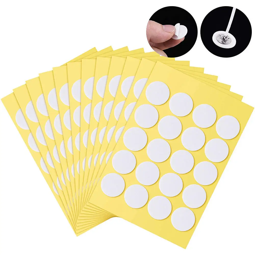 100Pcs/5 Sheets Candle Wick Stickers Wax Making Tools Heat Resistance Double-sided Stickers For Gypsum Candle Making Supplies