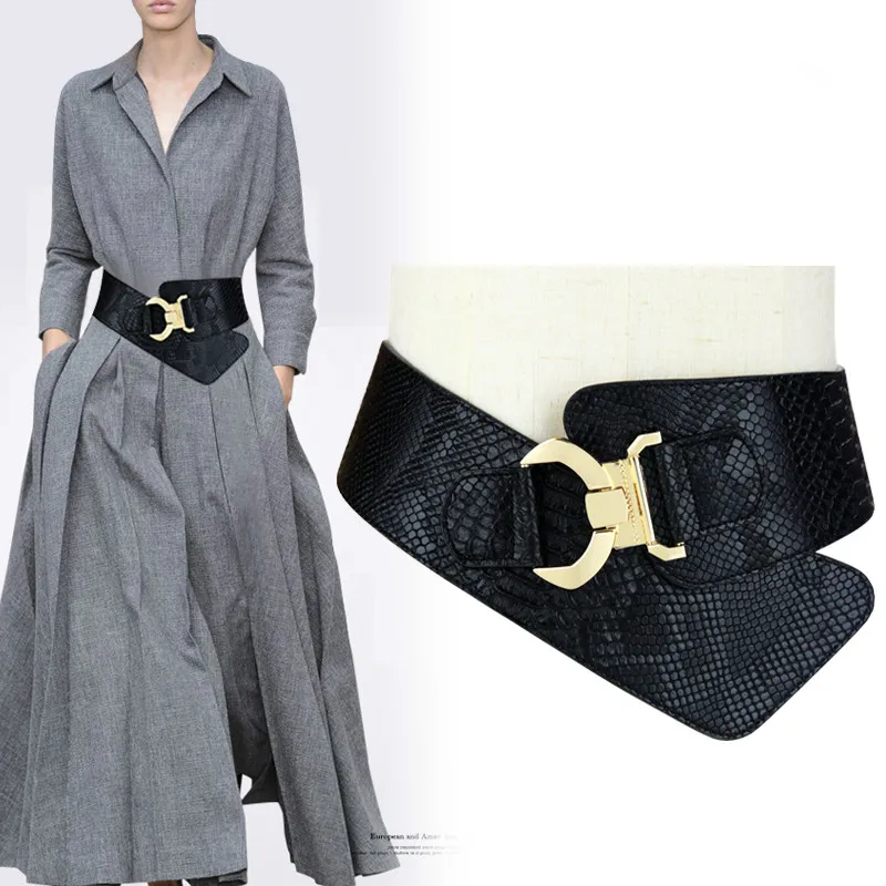 H3266 Waist Belt Ladies Wide Vintage Waistband Trim Sweater Elastic Black Shirt Women Dress Fur Coat Simple All-match Waist Seal