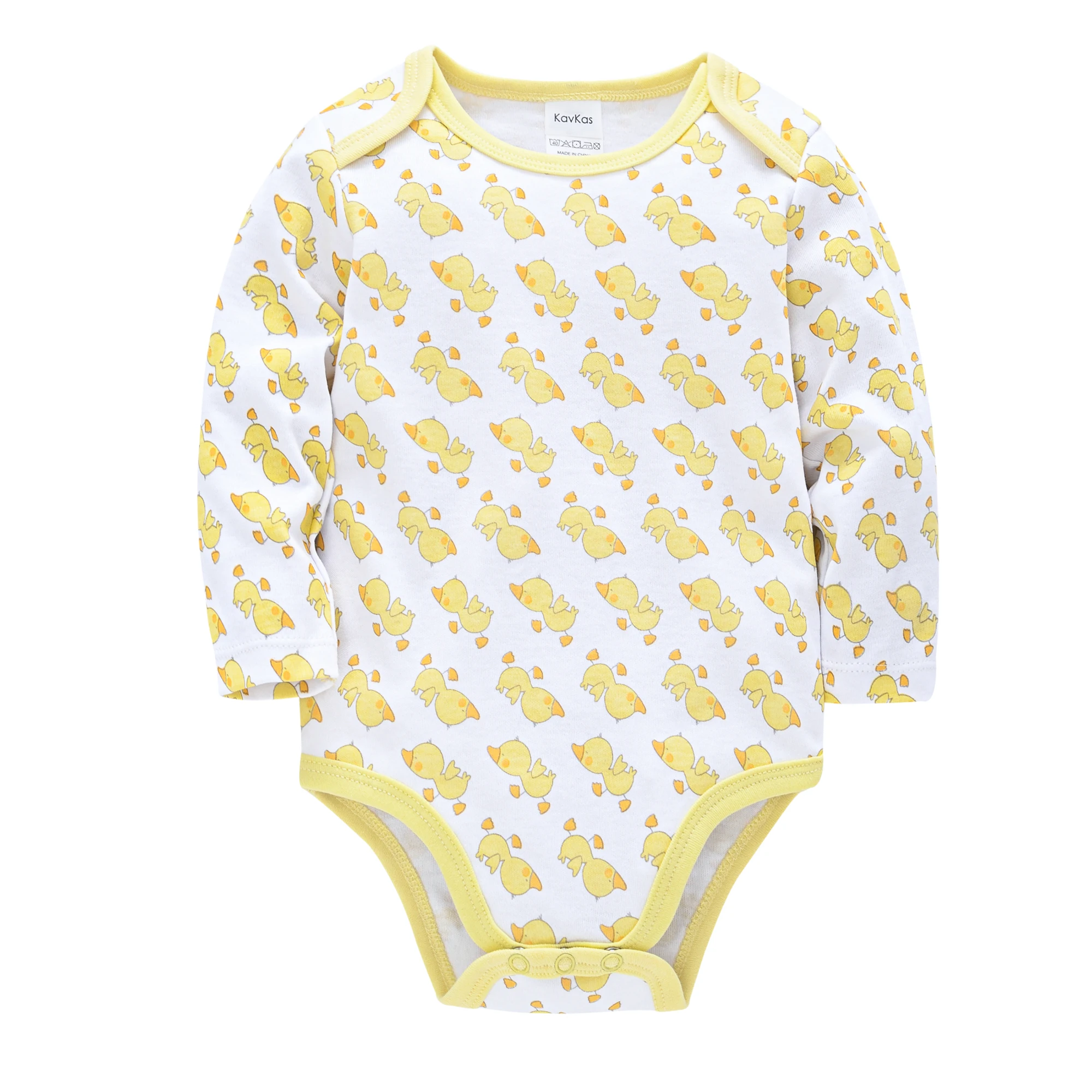 Baby One Piece Suit Bodysuits Long Sleeve Cartoon Piyopiyo Rubber Duck Printing Rompers Newborn Infant Girl Boy Clothes Jumpsuit