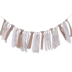 Flag Banner Pennant Garland Fabric Rustic Flags Cloth Shabby Chic Decoration For Bedrooms Birthday Wedding Parties