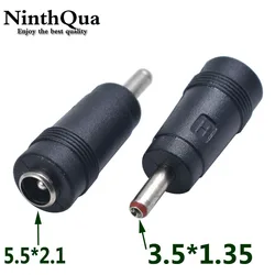 1/2/5Pcs DC Power Adapter Connector Plug DC Conversion Head Jack Female 5.5*2.1mm Turn Plug Male 3.5*1.35mm