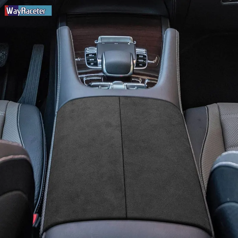 Ultrasuede Wrap Car Armrest Box Panel Trim Sticker Cover For Mercedes Benz GLE W167 C167 V167 GLS X167 AMG Maybach 2020 2021