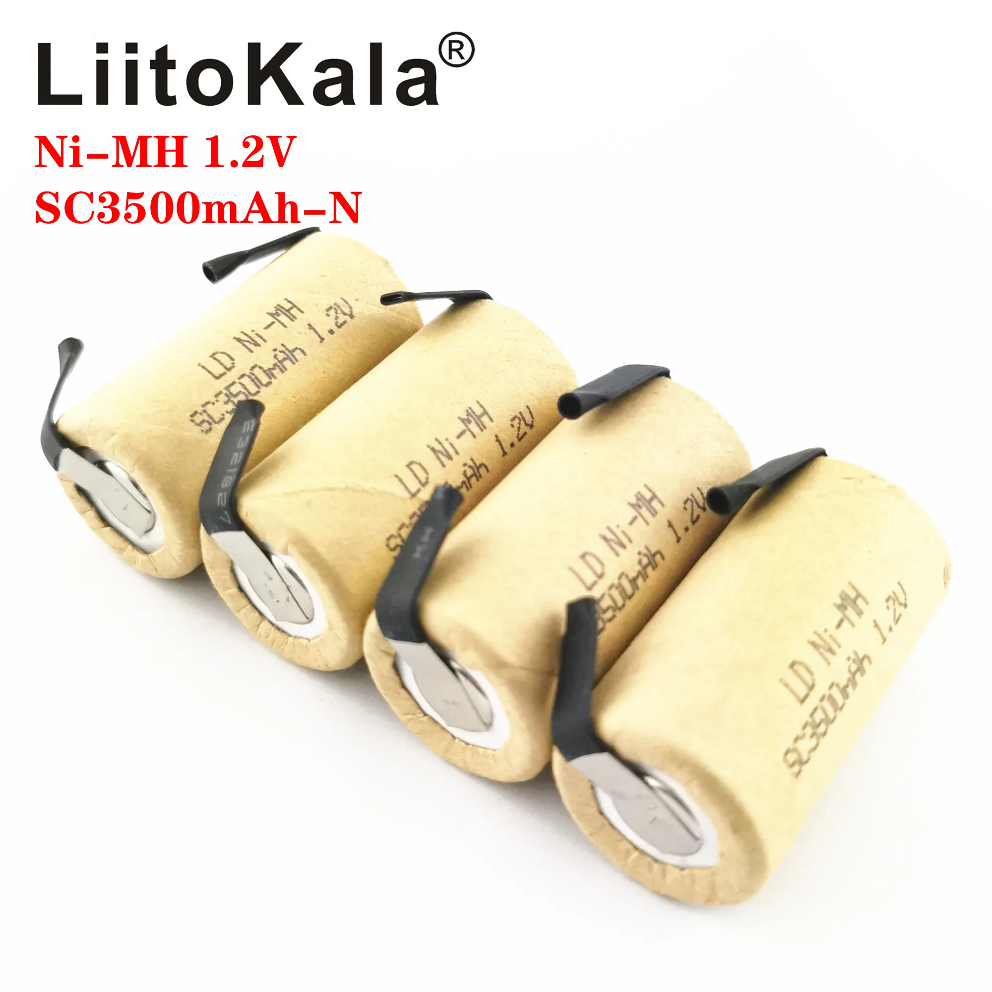 LiitoKala 1.2 فولت SC3000mAh حفار كهربائي بطارية قابلة للشحن ni-mh بطاريات مع علامات التبويب لحام نقاط لشحن اليد لتقوم بها بنفسك nicke