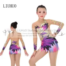 Rhythmic Leotards Dress Women girls Skating dress performance wear Professional Ballroom Ballet Child Dance leotards