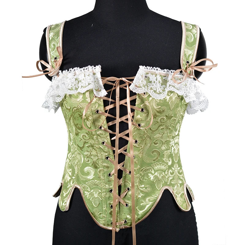 

Summer Vintage Corset Bustier Top Women Cut Out Sexy Lace Up Bandage Sleeveless Tank Tops Fairy Princess Vest Cosplay Costume