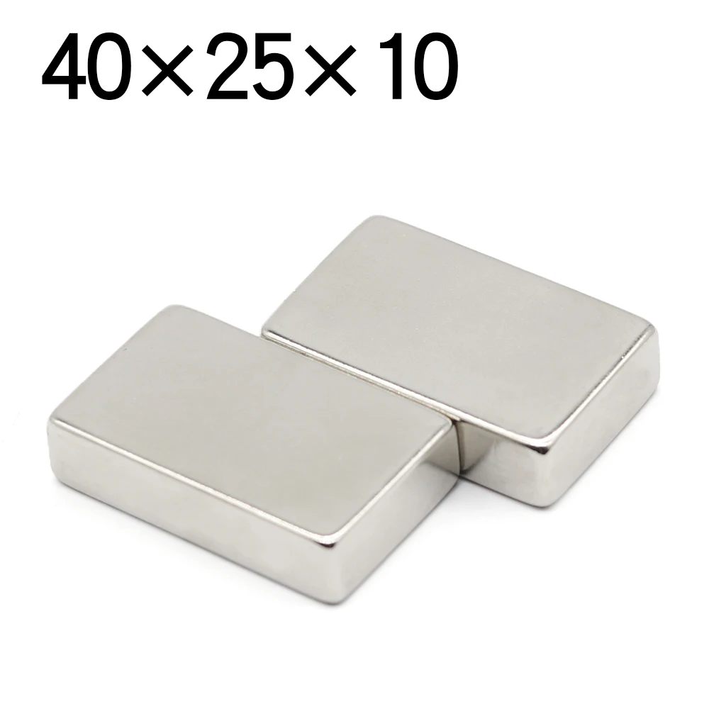 

1/2/5Pcs 40x25x10 Neodymium Magnet 40mm x 25mm x 10mm N35 NdFeB Block Super Powerful Strong Permanent Magnetic imanes