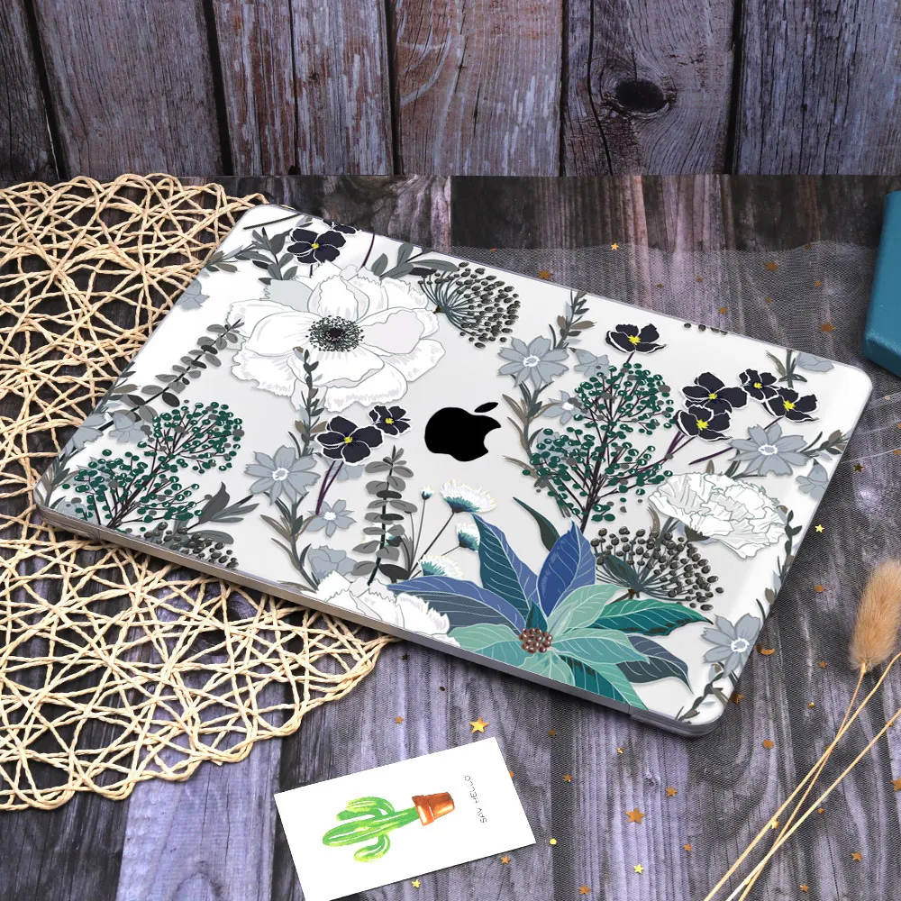 Пластиковый твердый чехол с цветочным принтом для MacBook 2023 Air 13 Pro 14 13 15 16 дюймов A2779 2780 A2338 A2289 A2179 A2337, чехол для клавиатуры