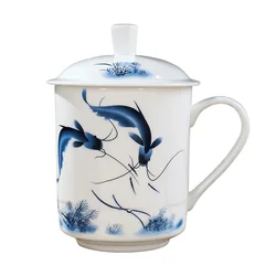 ReadStar China Jingdezhen Taza de té de cerámica hueso China 500ml taza con tapa taza de conferencia de oficina para el hogar taza personalizada