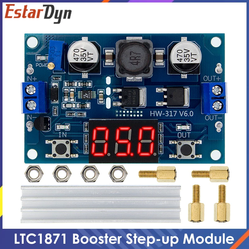 DC DC-DC 3~35V to 3.5~35V LTC1871 Booster step up Step-up module Converter Regulated Power Supply+VoltMeter