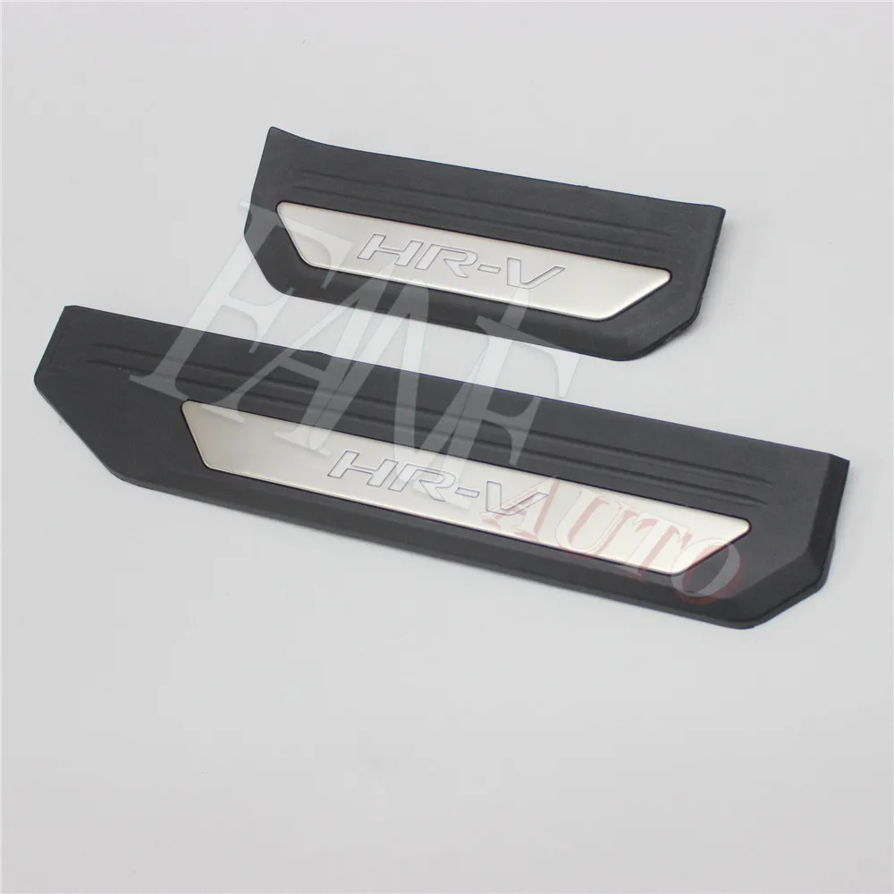 Car Styling Stainless Steel Led Door Sill Scuff Plate Guard Sills Protector Trim For Honda HRV HR-V 2015-2020