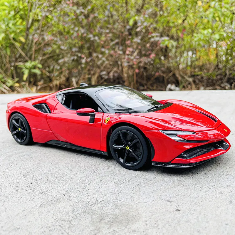 Bburago 1:18 Ferrari SF90 Stradale genuine die-casting car model simulation alloy car model handicraft decoration collection toy