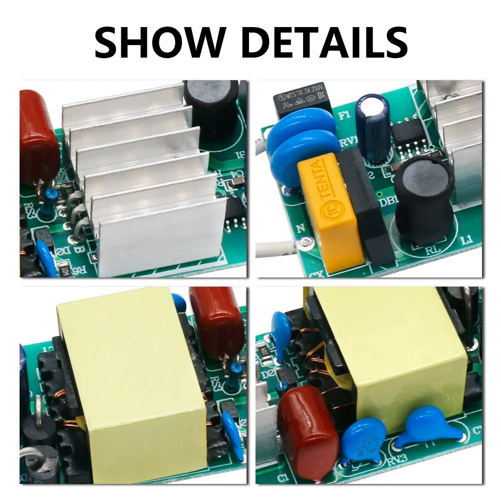 LED Driver 50W 24-46V 1500mA Power Supply Constant Current Control Lighting Transformers Bare board With Heat Dissipation DIY