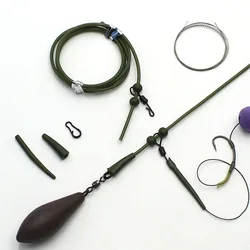 3Set=22PCS Carp Fishing Accessories Set Helicopter Rig Tubing Sleeves Tail Rubber Chod Rig Bead Chod Rig Roling Swivel Clips Kit