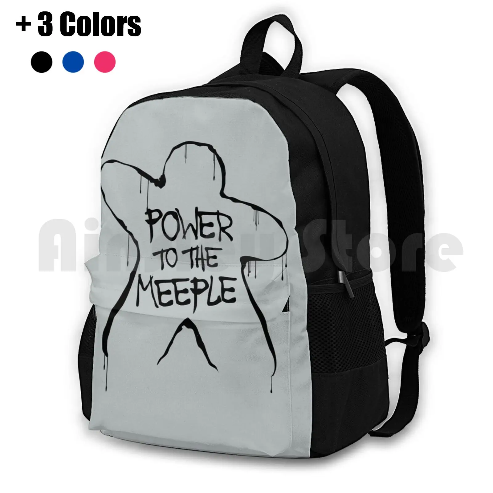 Power To The Meeple Boardgames Outdoor Hiking Backpack Waterproof Camping Travel Rebellion Parody Boardgames Worker Placement