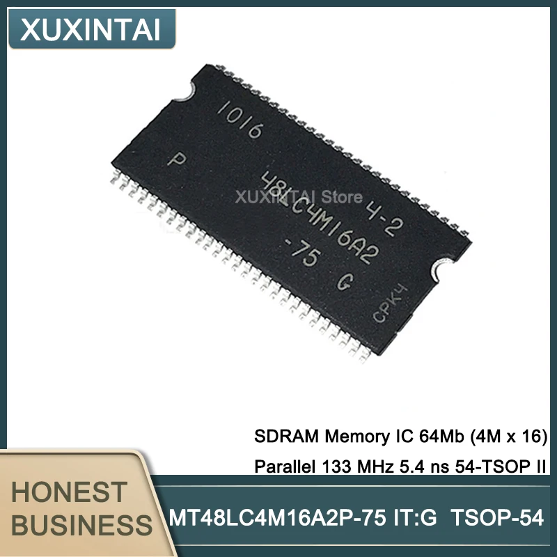 

10Pcs/Lot New Original MT48LC4M16A2P-75 IT:G MT48LC4M16A2P SDRAM Memory IC 64Mb (4M x 16) Parallel 133 MHz 5.4 ns 54-TSOP II