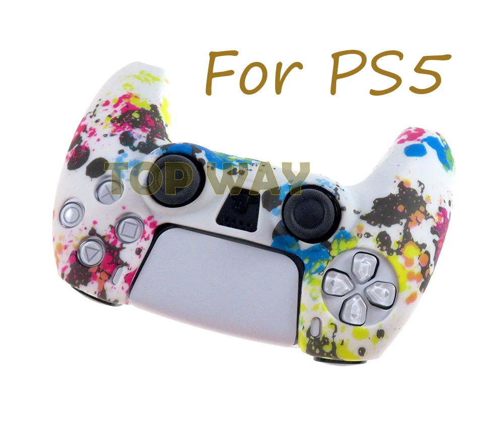 50PCS Water Transfer Printing Silicone Skin for PlayStation5 PS5 Controller Protective Case for DualSense Gamepad Cover