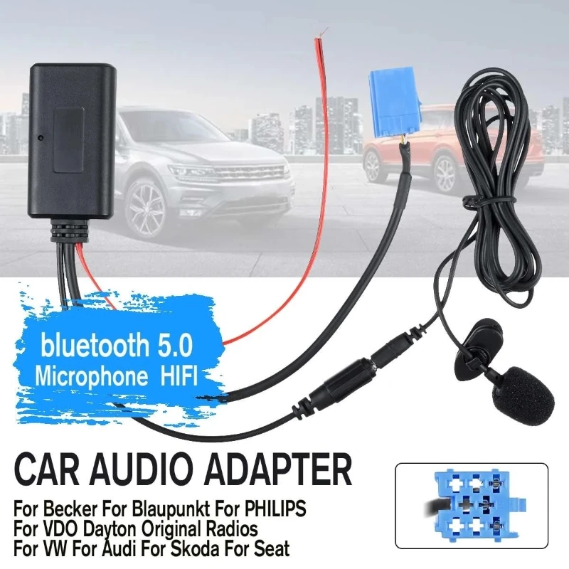 HIFI Car Audio Bluetooth 5,0 Wireless Kabel Adapter Mikrofon MIC AUX Musik Player Für Becker Für VW Für Audi