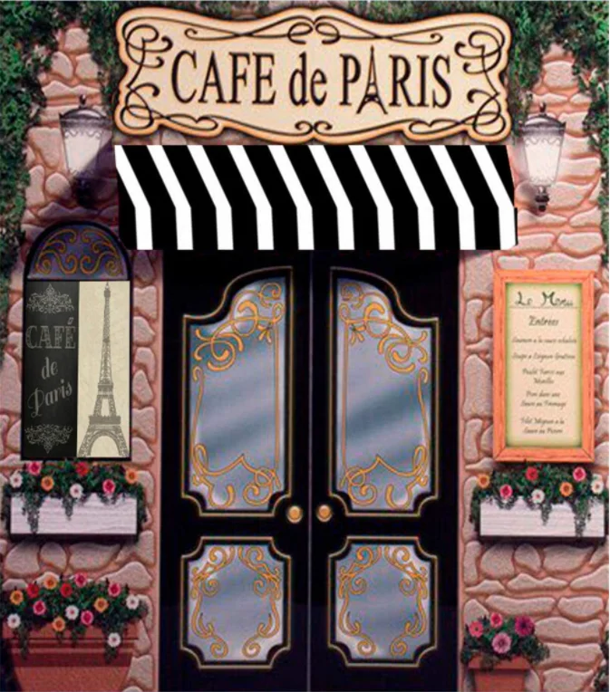 Cafe De Paris Retro Stone Coffee Store Eiffel Tower Pattern Photography Backdrop Custom Photo Studio Wedding Backgrounds